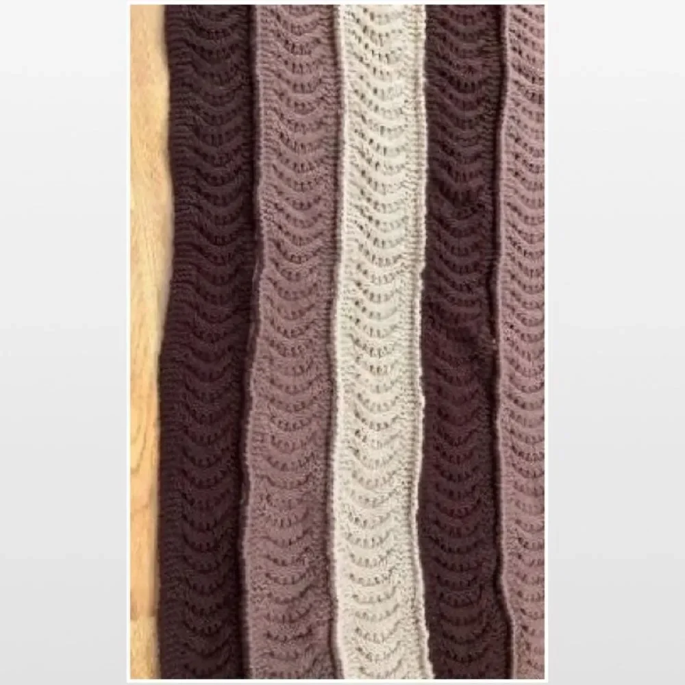Vintage Hand Crochet Striped Home Blanket